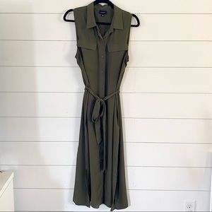 Green Midi Shirt Dress